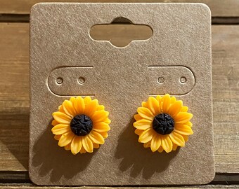 Sunflower Stud Earrings-Sunflower Earrings-Flower Earrings-Sunflower Jewelry- Sunflower Gifts-Sunflower Studs