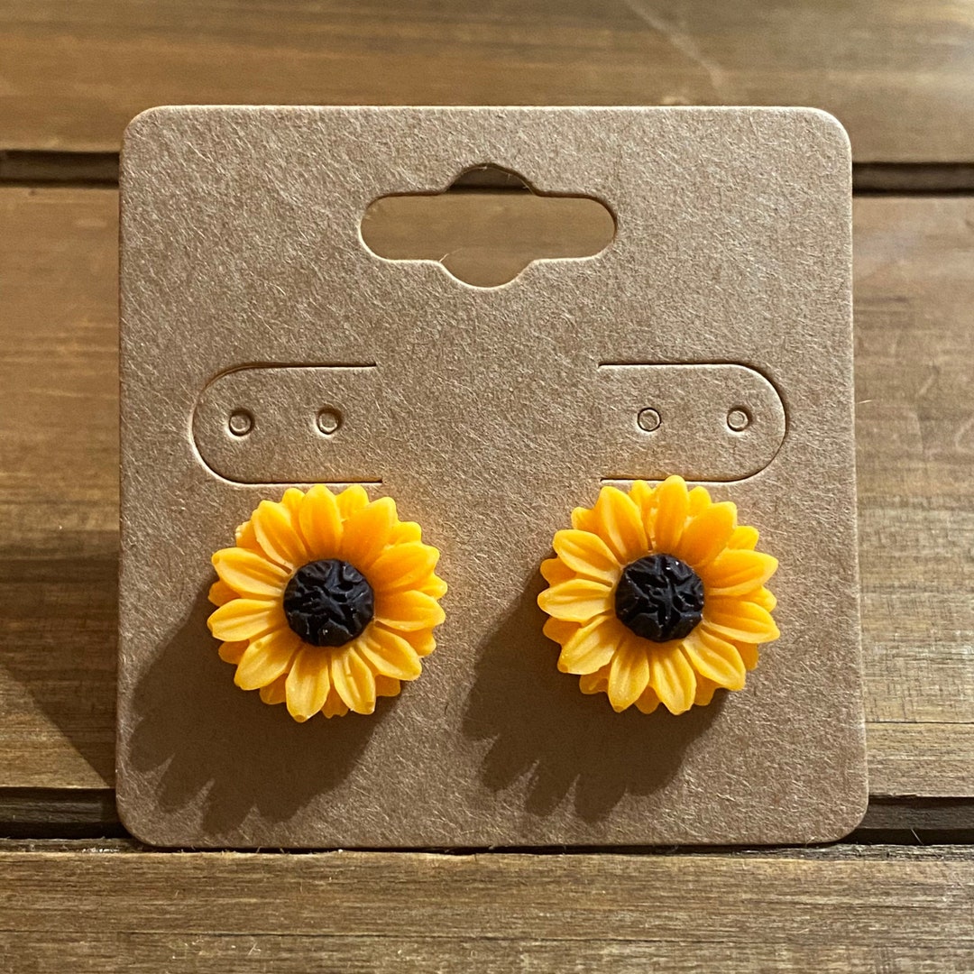 Sunflower earrings hotsell stud