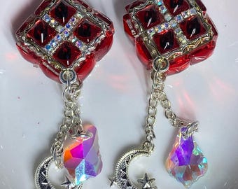Fancy Cube Beads with Dangles (set of 2) | Beadable Pens, Keychains, Bookmarks, Badge Reels, Jewelry