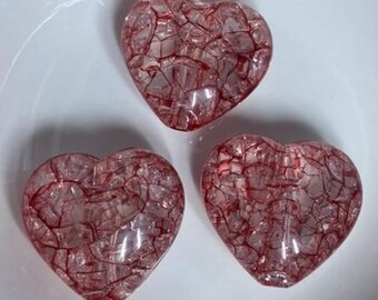 Large Heart Beads (set of 3) | Beadable Pens, Keychains, Bookmarks, Badge Reels, Jewelry