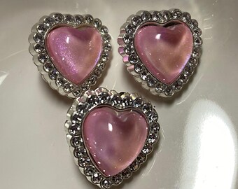 Metal Heart Beads (set of 3) | Beadable Pens, Keychains, Bookmarks, Badge Reels, Jewelry