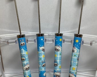 Bunny Character Pens (set of 4) • DIY Crafting Pens • Character Pens To Bead • Beadable Pens for Crafts • Cartoon Pens