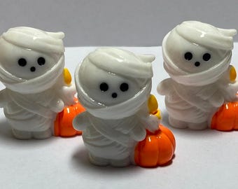 Ghost Pen Topper Focal Beads (set of 3) | Beadable Pens, Keychains, Bookmarks, Dangles, Jewelry