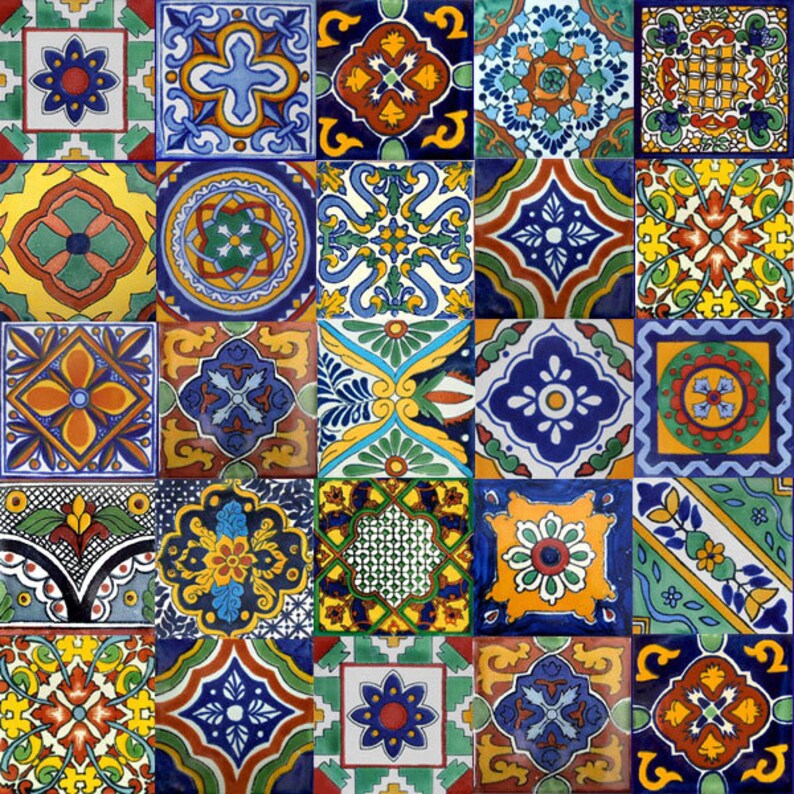 40 6x6 Mexican Ceramic Tiles Etsy