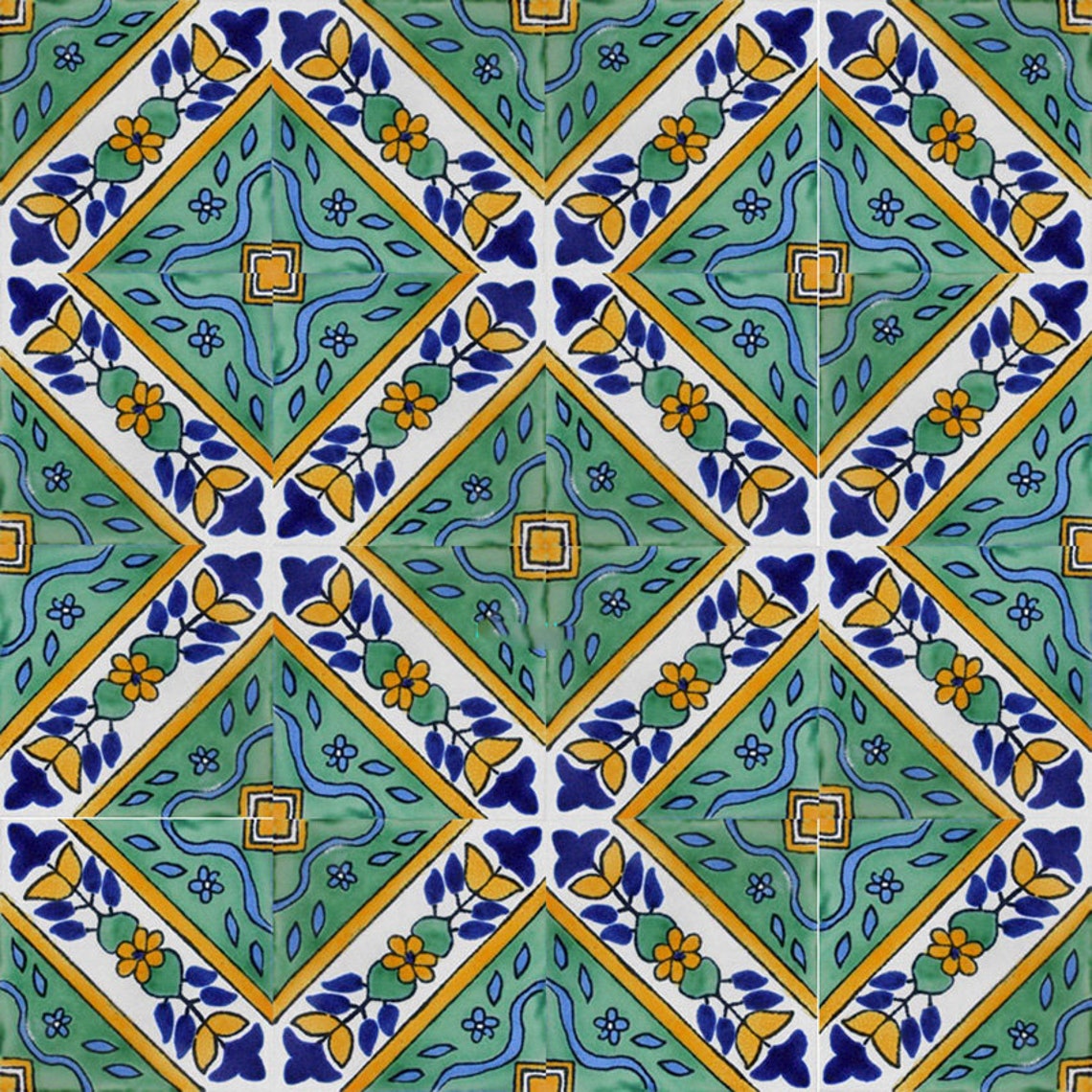 80 4x4 Mexican Talavera Ceramic Tiles folk 47 Etsy