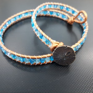 Blue double wrap bracelet