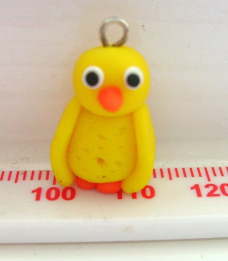 Handmade Easter Chick Polymer Clay Bead Charm