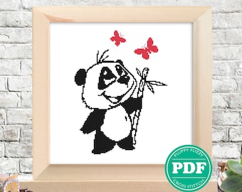 Baby Panda Pattern, Teddy Bear Animal Pattern, Cross Stitch Kids Pattern, Cross Stitch For Children, PDF - PATTERN ONLY
