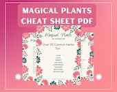 Magical Plants Cheat Sheet 8.5 x 11 Herb List for Love Luck Money Protection 2 Grimoire Pages PDF