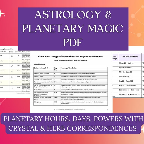 Astrology and Planetary Magic Manifestation | US Letter size