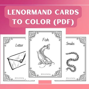 Lenormand Deck to Color | Printable B&W Cards