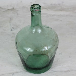 Vintage bottle, 2ltr Viresa bottle, Spanish bottle, green glass bottle, vintage demijohn, aqua green bottle, Mediterranean beach house decor