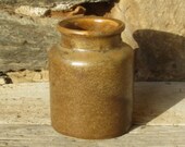 French stoneware mustard pot, brown stoneware, kitchen container, French vintage, French farmhouse chic, utensil holder, stoneware jar,