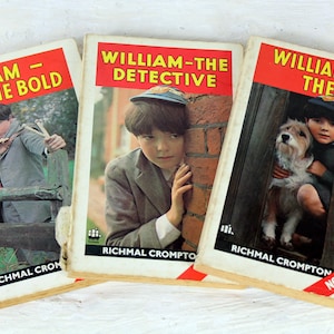 3 Just William books, vintage children&#39;s books, paperback books, Richmal Crompton, 1970&#39;s, vintage English story books.