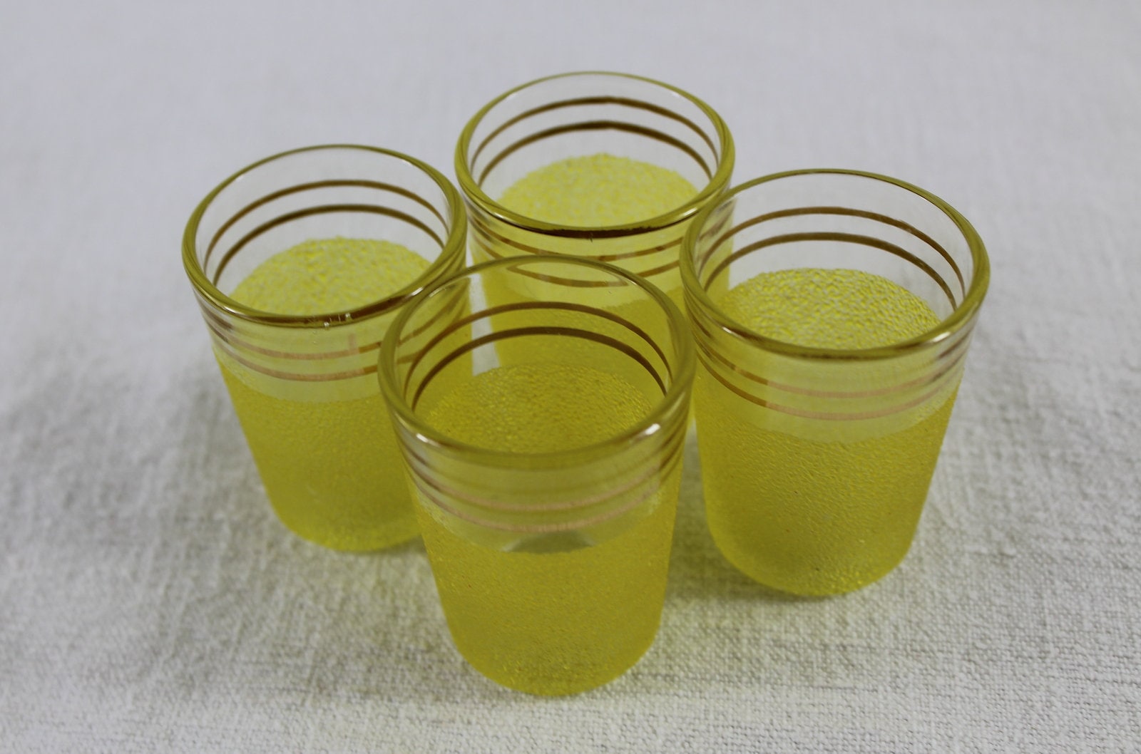 4 shot glasses 5cm 4cl yellow shot glasses frosted glass Etsy