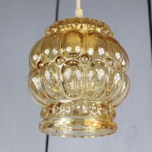 Small glass lampshade, amber glass, french vintage light, textured glass lampshade, pressed glass ceiling light, vintage pendant light.