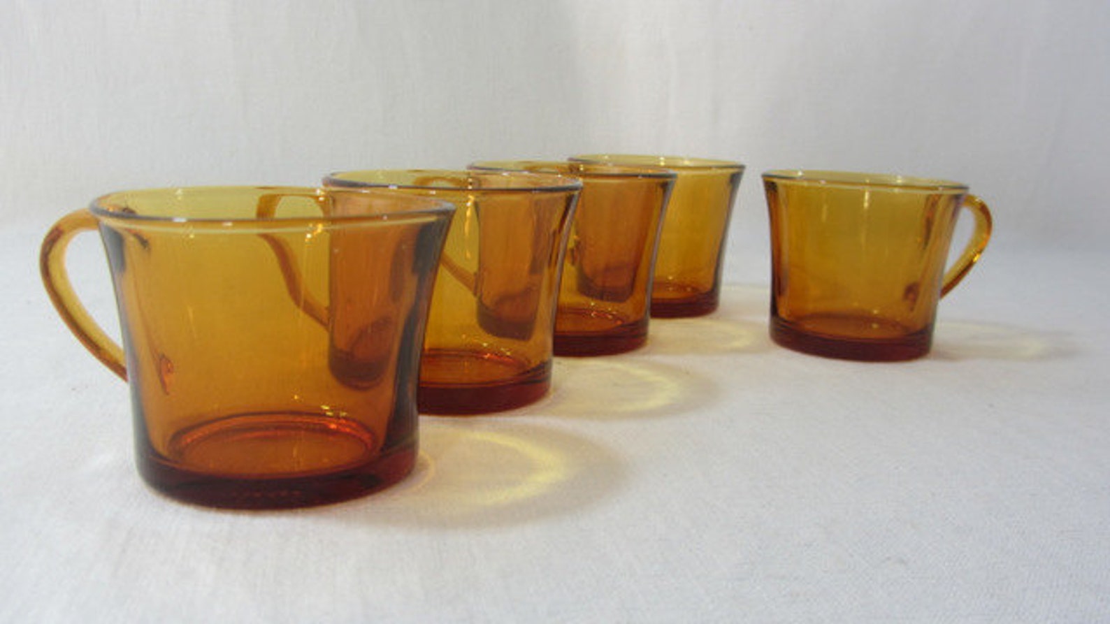 5 amber cups Vereco cups tempered amber glass espresso | Etsy