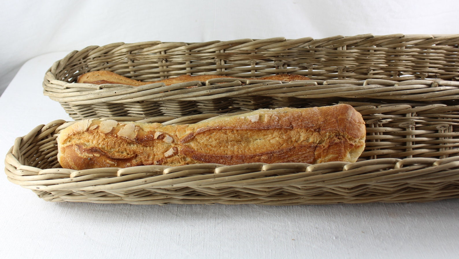 French Bread Basket Large Baguette Basket Willow Basket Etsy