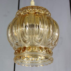 Small glass lampshade, french vintage ceiling light, amber glass, open globe lampshade, pressed glass ceiling light, pendant light.