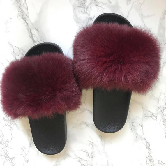 red fluffy slides