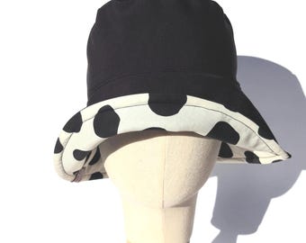 cappello antipioggia, cappello nero a pois, cappello impermeabile invernale, tascabile cappello fa pescatore, taglia M