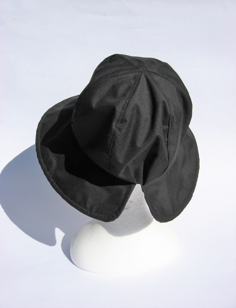 women rain hat black large size lightweight waxed large brim rain hat