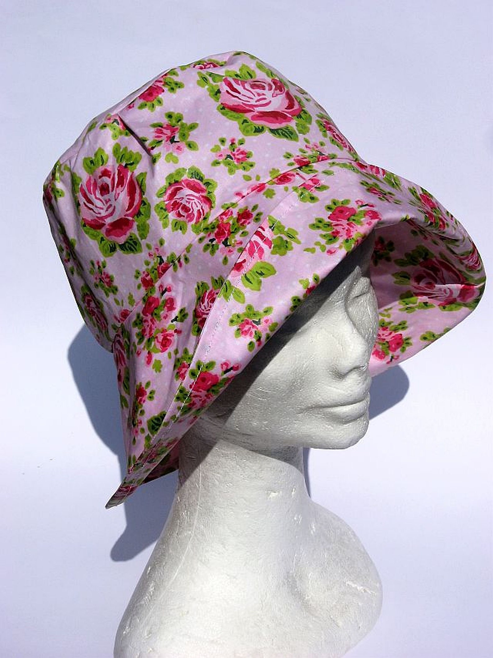 Floral rain hat for women white floral print rain hat Etsy