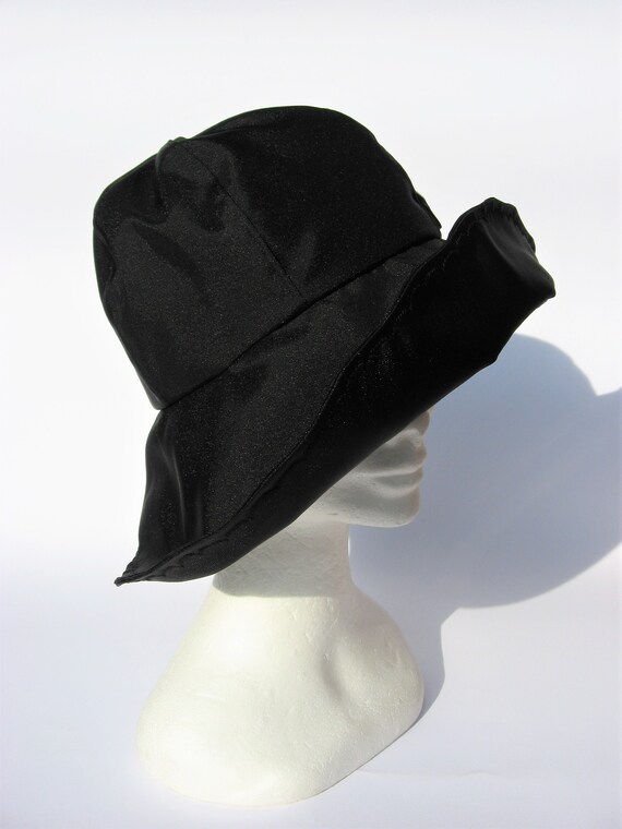 Women Rain Hat Black Lightweight Waxed 