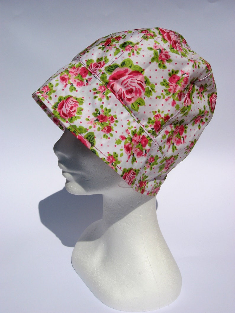womens floral print rain hat floppy rain hat bucket rain hat medium or large size fairy rain hat