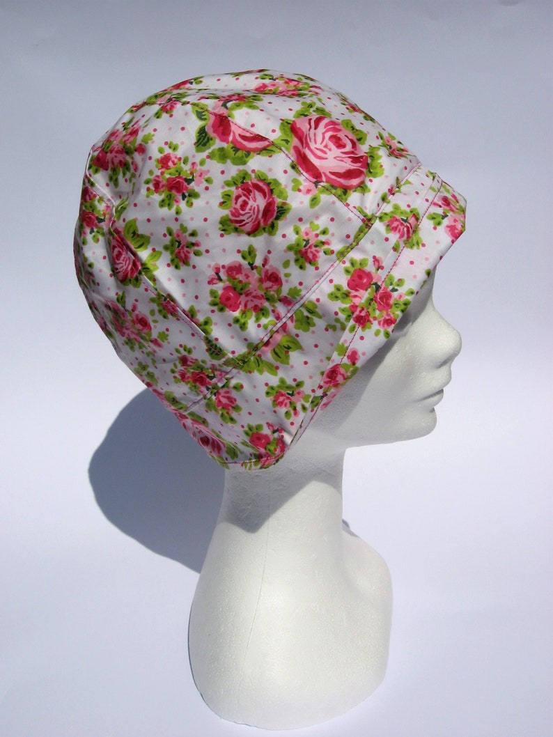 womens floral print rain hat floppy rain hat bucket rain hat medium or large size fairy rain hat