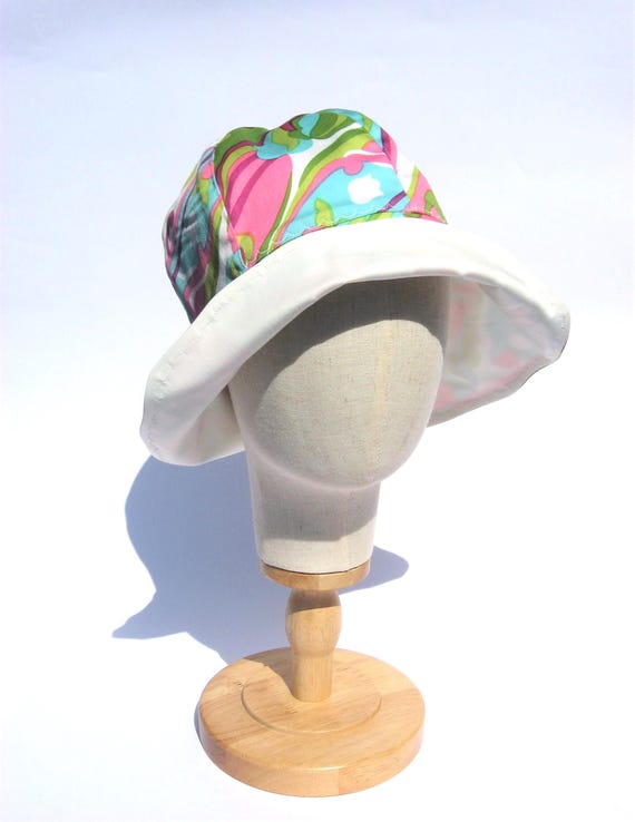 cappello estivo, cappello da sole, cappello donna multicolore, cappello giardinaggio spiaggia mare,  cappello cotone reversibile, taglia ML
