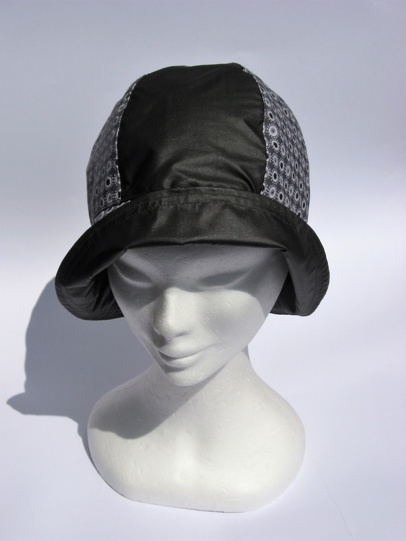 Womens rain hat rain cloche 30s style grey black lightweight | Etsy