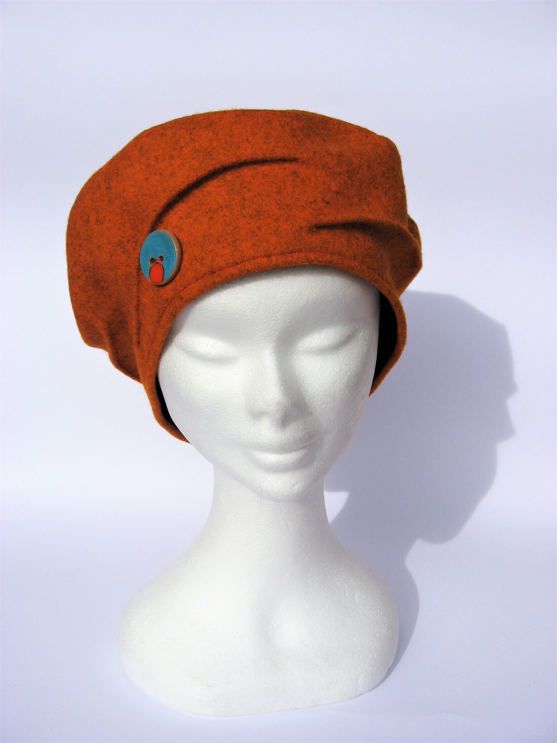 Orange Single WOMEN FASHION Accessories Hat and cap Orange NoName Orange tricot beret discount 85% 