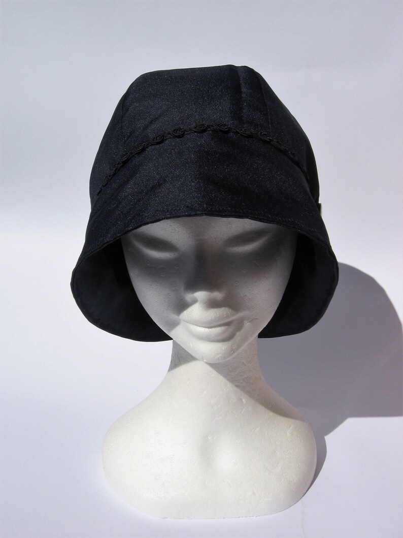 Women Rain Cloche Hat Blue Rain Hat 30s Style Small Brime - Etsy