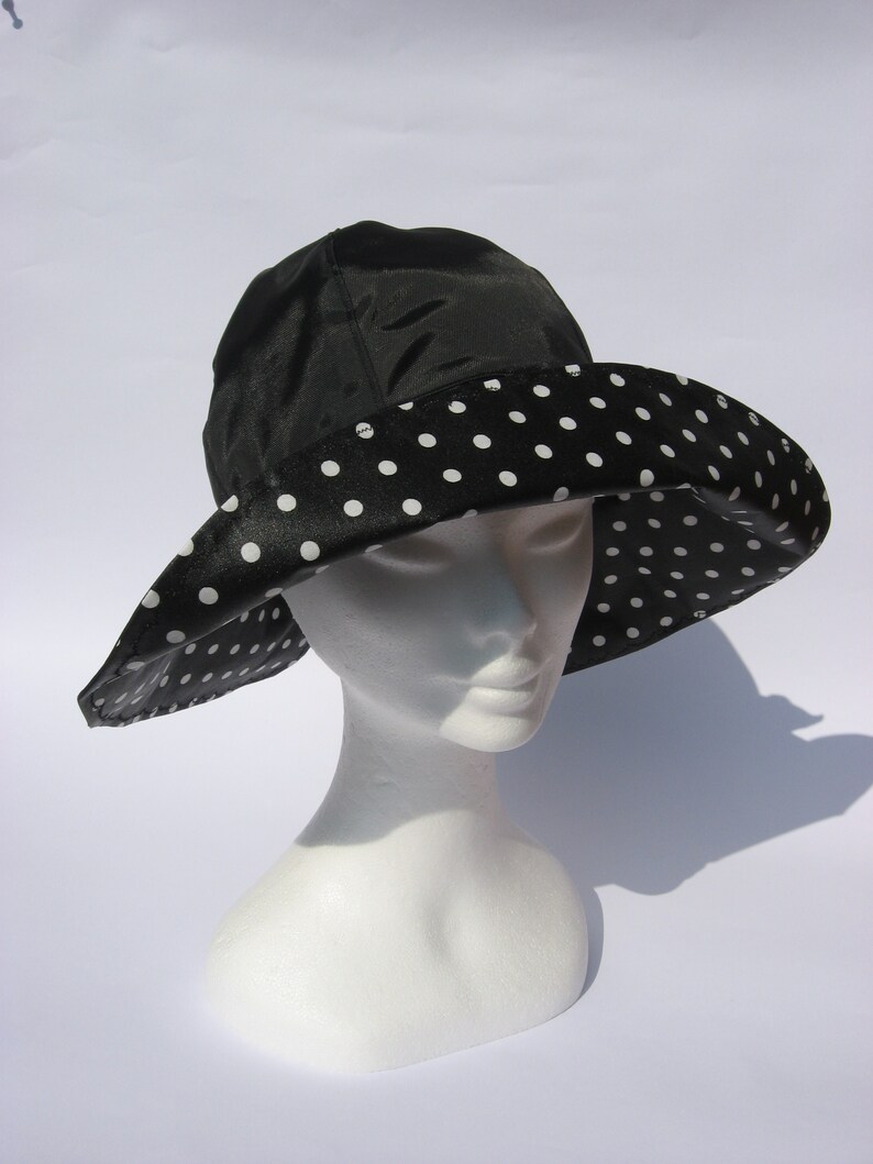 women rain hat black large size lightweight waxed large brim rain hat