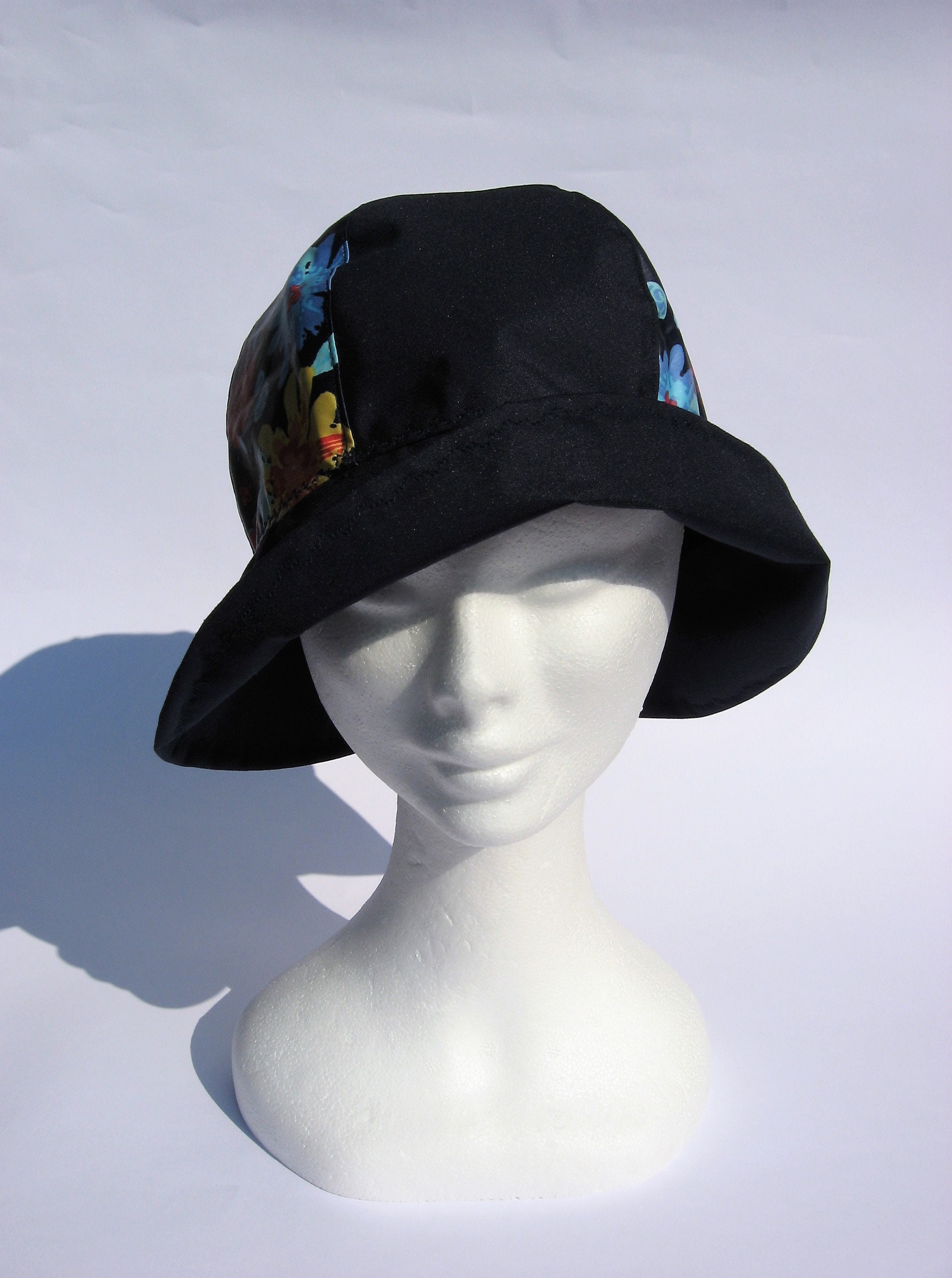 Women Blue Bucket Rain Hat Comfy 