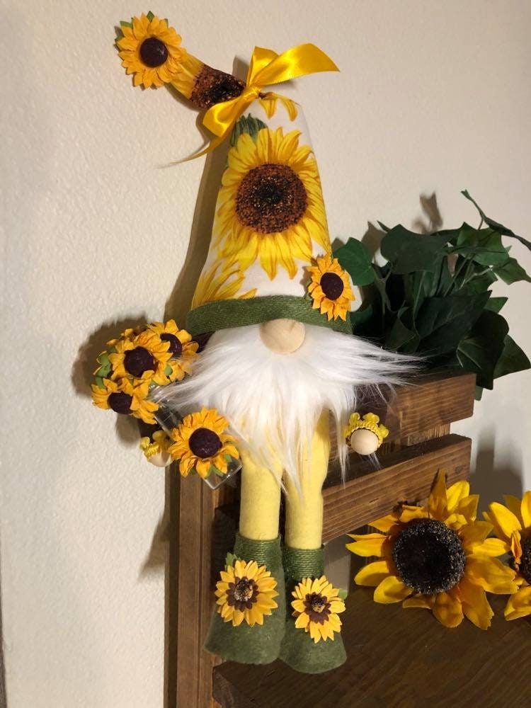 Gnome Sunflower Farmhouse all year summer Gnome fall | Etsy