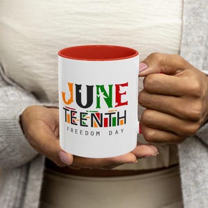 Juneteenth Coffee Mug, Colorful African American Celebration Cup, Black History Month Gift, Freedom Drinkware, Emancipation Day Present,