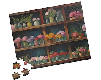 Floral Shop Jigsaw Puzzle: Colorful Blossoms in Vases