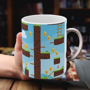 Retro Gamer 11oz White Mug - Pixel Art Coffee Cup, Video Game Lover Gift, Unique Gamer Merchandise, Nostalgic Gaming Decor, Fun [...]