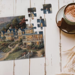 Seaside Village Puzzle, 110, 252, 520, 1014 Piece Puzzle, Seaside Escape Puzzle, Beachside Town Puzzle, Peaceful Beach Puzzle, Ocean Puzzle
