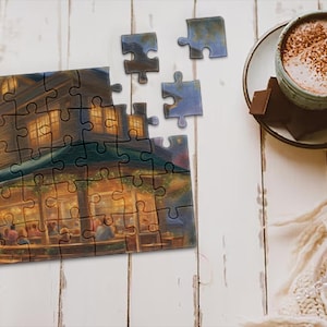 Charming Outdoor Café Puzzle, 110, 252, 520 1014 Piece Puzzle, Unique Gift Idea for Puzzle Lovers