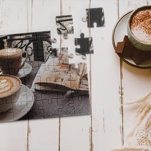 Serene Moment at a Parisian Café Puzzle, 110 and 520 Piece Puzzle, Charming European Puzzle, Cozy Travel Jigsaw Puzzle