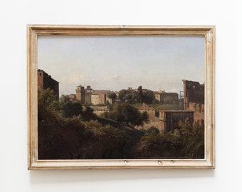 View of Ancient Rome - Vintage City Landscape Painting - Old Painting Replica - Greenery Landscape - Printed and Shipped to You