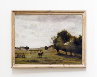 Vintage Landscape Wall Art - Old Painting - Printed on Fine Art Paper