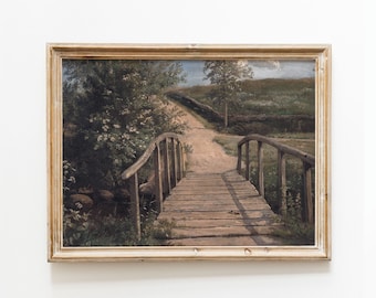 Printed Vintage Bridge Path Wall Art - Vintage Print - Shipped