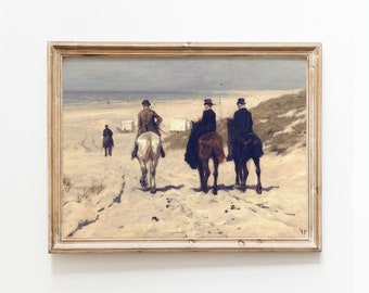 Vintage Horses on Beach Wall Print - Printed and shipped to you on premium paper