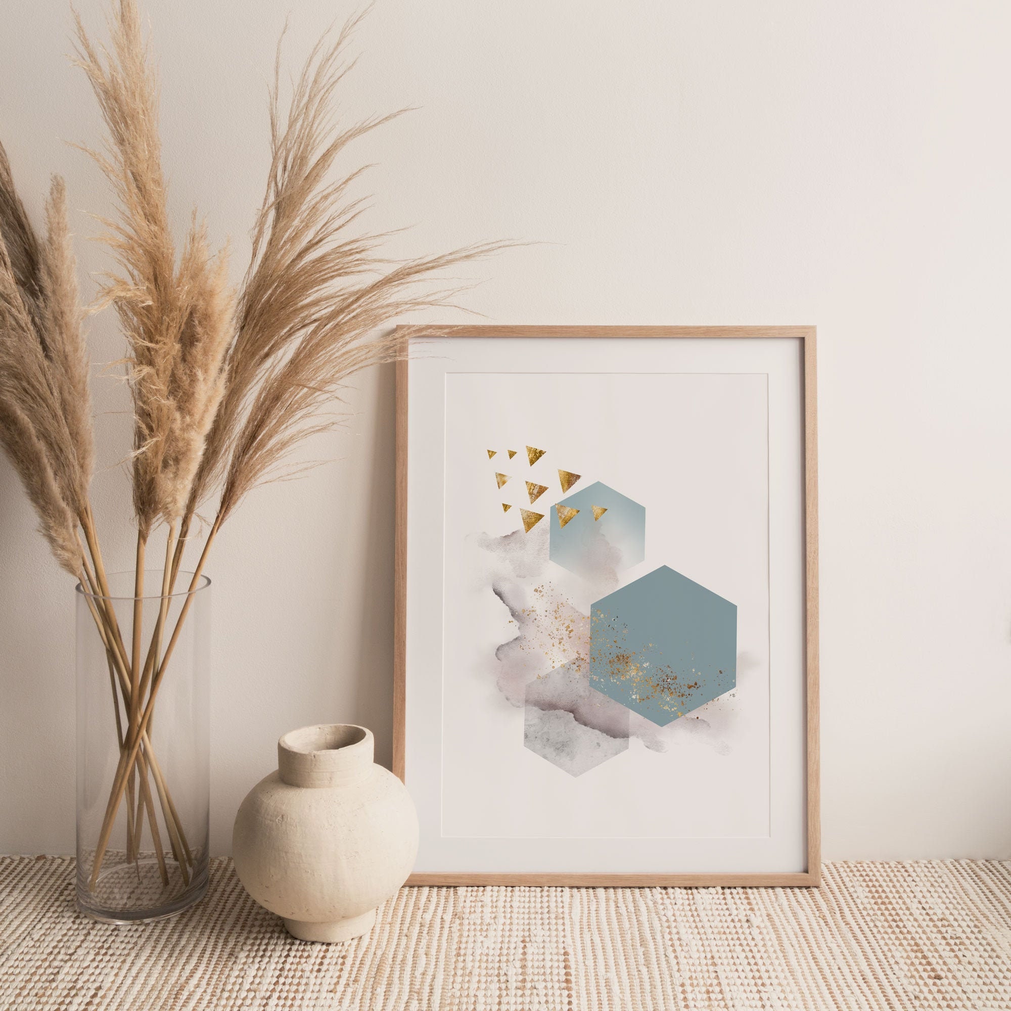 Hexagon Abstract Scandinavian Wall Art 