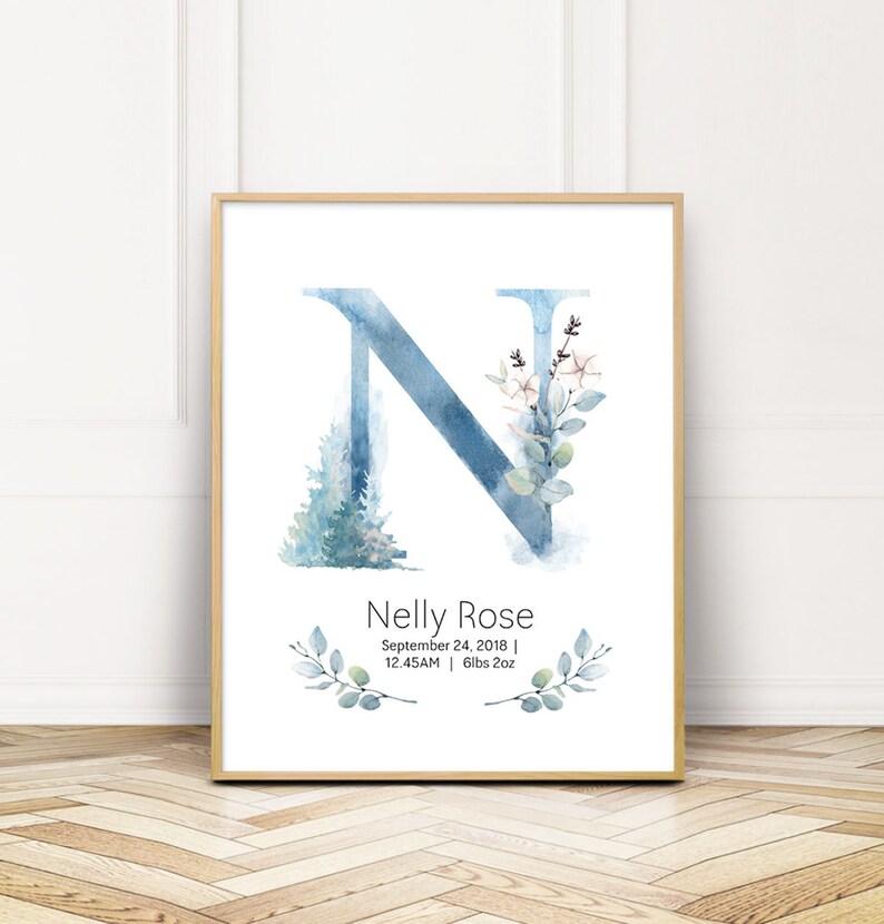 Personalized Name Print Nursery Wall Art Custom Newborn Etsy Australia