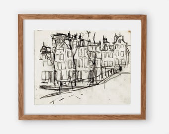 Vintage Art Sketch of a Street - Wall Art Print - Museum Poster - Printed and shipped to you on premium paper